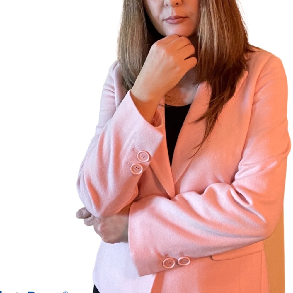 Loft Light Pink One-Button Wool Blazer Jacket 6 - image 5